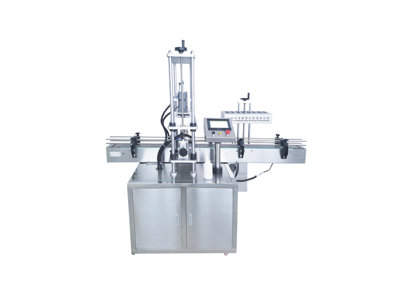 Straight-line duck mouth screw cap machine